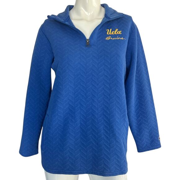 UCLA Bruins Champion 1/4 Zip Blue Pullover Sweater Size Small - Picture 1 of 6